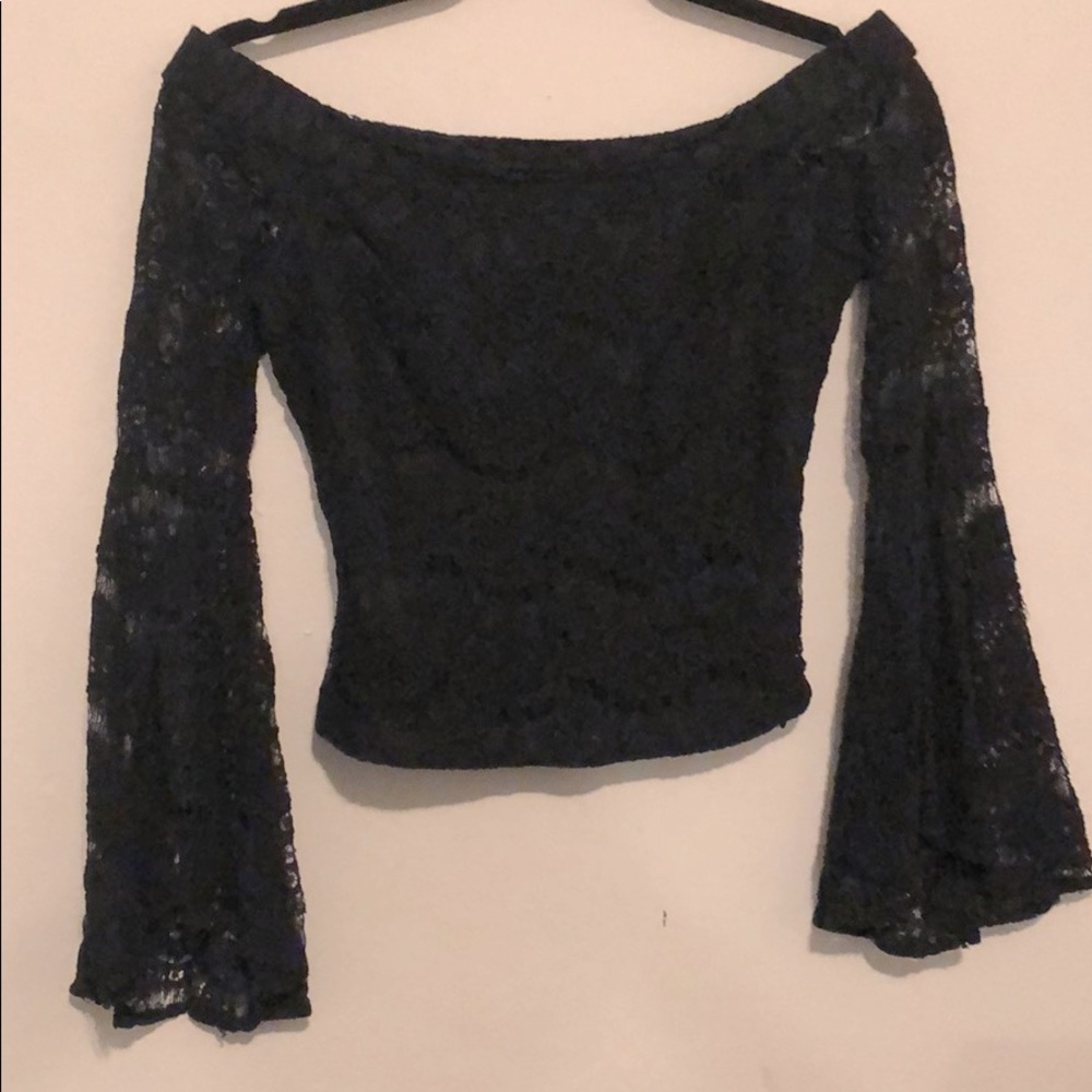 Bebe Black Lace Crop Top